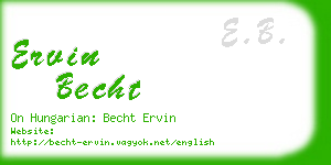 ervin becht business card